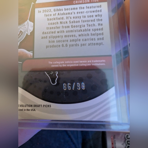 JAHMYR GIBBS '23 Panini Chronicles Draft Picks - Revolution #28 Cosmic /99 (RC) - Picture 4 of 4